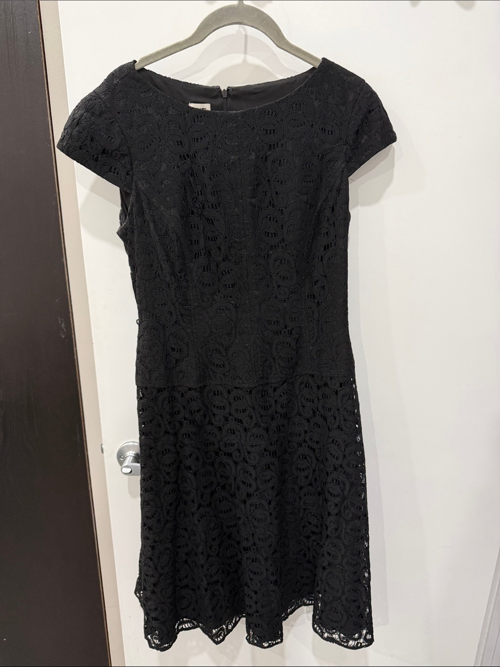 Anne Klein Black Lace Fit-and-Flare Dress